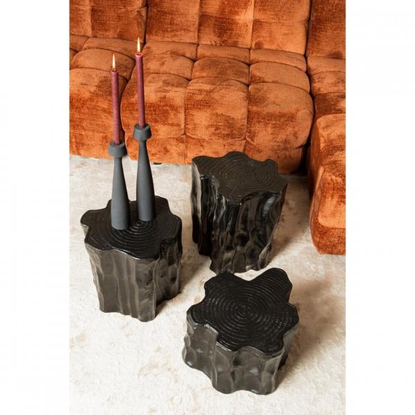 PTMD Beistelltisch Fennah Baumstumpf Aluminium schwarz 37 cm