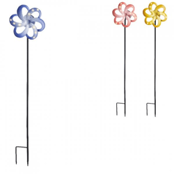 (R) Garden lamprey solar spinner LED metal 85 cm 3 assorted