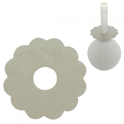 Stjernsund Kerzenring Loua Blume grau glänzend 9,3 cm