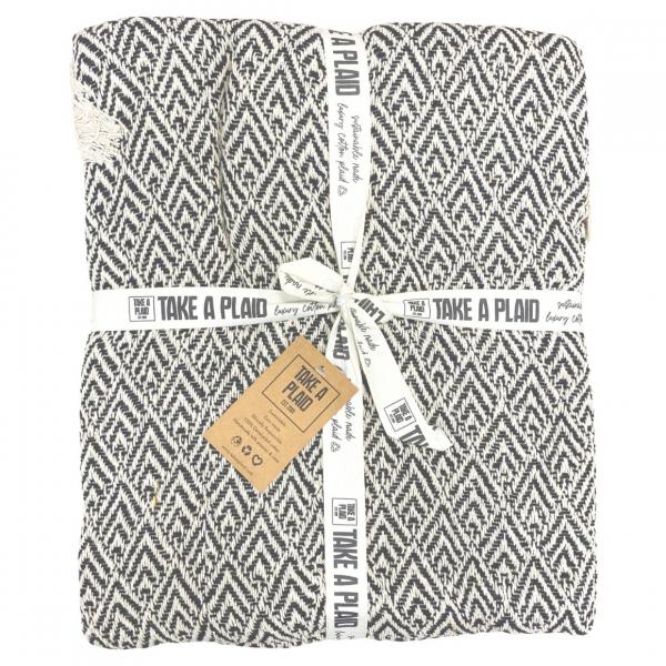 Take a Plaid 20 recycelte Baumwolle dunkelgrau 125 x 150 cm