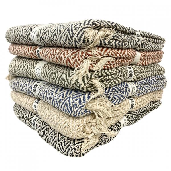 Take a Plaid 20 recycelte Baumwolle dunkelgrau 125 x 150 cm