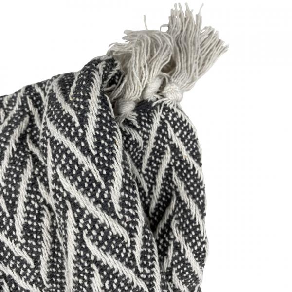 Take a Plaid 22 recycelte Baumwolle schwarz 125 x 150 cm