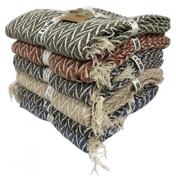 Take a Plaid 22 recycelte Baumwolle schwarz 125 x 150 cm