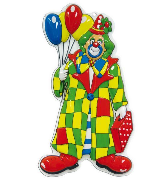 Wand-Deko Clown mit Ballons - 60 cm