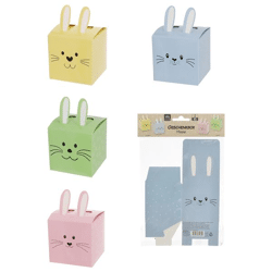 Box rabbit, square, set of 2, 4/s, 7.5cmD