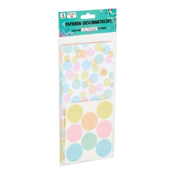 D.P. Factory gift bags 8 pieces pastel colored 22 cm