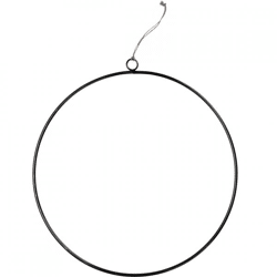 H&S Collection hangdecoratie Ring zwart 50 cm