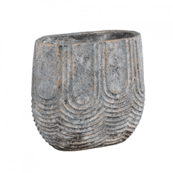 PTMD Blumentopf Rexin oval grau M 30 cm