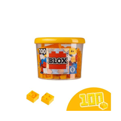 Simba 104114110 - Blox 100 yellow 4-piece building blocks in a tin (Androni)