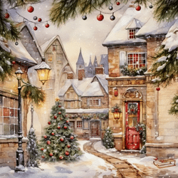 20 Servietten / Napins 33 x 33 cm - Villaggio Natale - Christmas