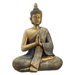 Buddha, gold glänzend, sitzend, L, ca. 30cmH
