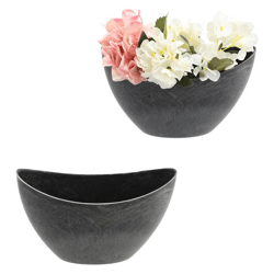 Decorative bowl, oval, natural gray, S, approx. 24x10x14cm