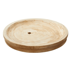 Decorative wooden plate, round, large, approx. 33cmD