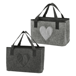 Felt bag, heart, 2/s, 40x26.5x21cm 