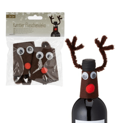 Bottle decoration reindeer set of 2 