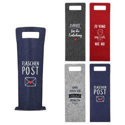 Bottle Bag Felt Wine Sort. 4 Saying 4/s 