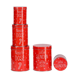 Christmas cookie tin set of 3 round 2/s 