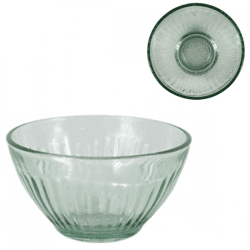 Glass bowl with vertical ribbing 9 cm