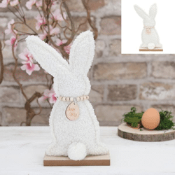 Bunny on foot, fluffy, standing, approx. 26cmH