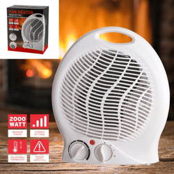 Fan heater, white, 2,000W