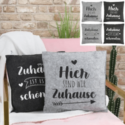 Cushion felt home approx. 38x38cm 4/s