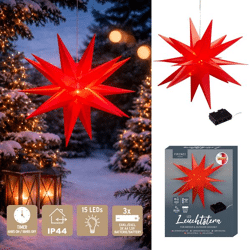 LED star, foldable, red, OUTDOOR, small, approx. 35cmD