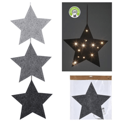 LED star felt for hanging 3/s approx. 45cm 