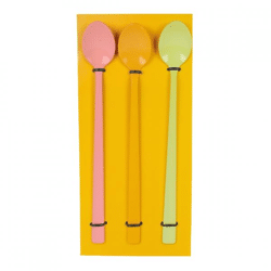Spoon Cocktail metal pink/yellow/green 22 cm set of 3 B Choice