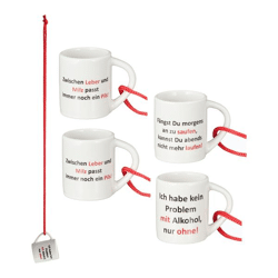Mini cup XL w. Slogan, to hang around the neck, 4/s