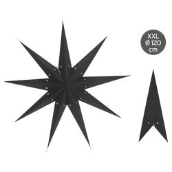 Paper star, black, XXL, 9 points, approx. 120cmD