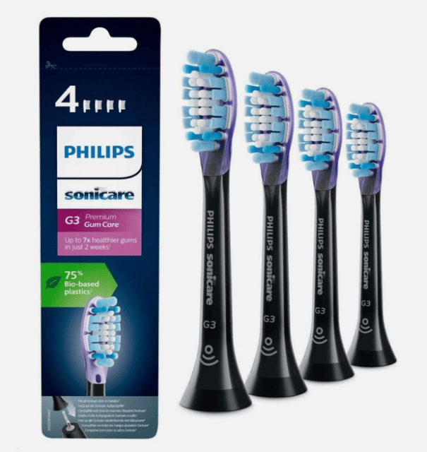 PHILIPS HX9054/33 Sonicare Ersatzbürstenköpfe Schwarz 4er Pack – Neuware