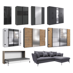 Lot of 8 loading meters of various wooden furniture B-goods remaining stock parcel goods for sale