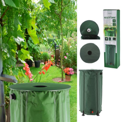 Rain barrel, foldable, green, 100 liter