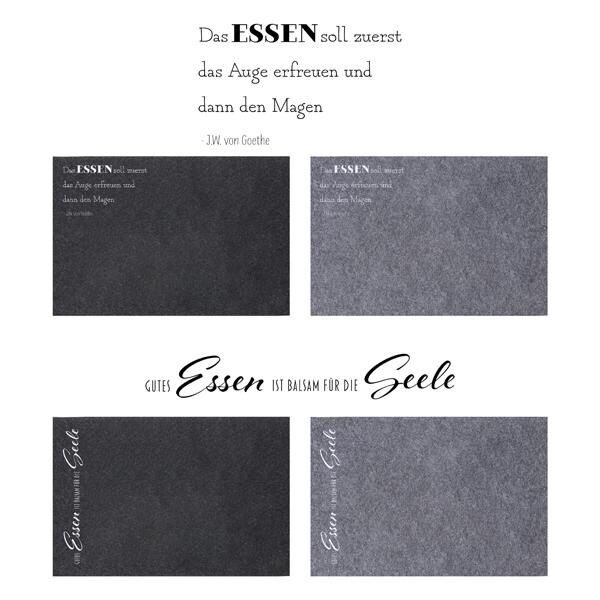 Tischset Filz mit Spruch 4/s Sort. 3 ca. 45x30cm 