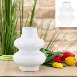 Spiral vase, white, 15cmH