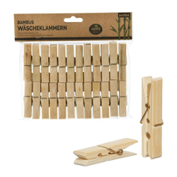 Clothespins made from natural bamboo, set of 24 