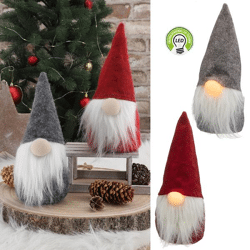 Gnome, with LED nose, 2/s, small, approx. 20cmH