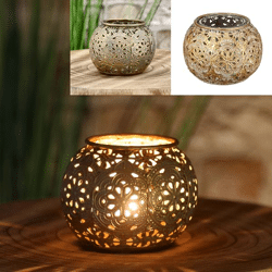 Mandala lantern with glass, round, S, approx.7cmH