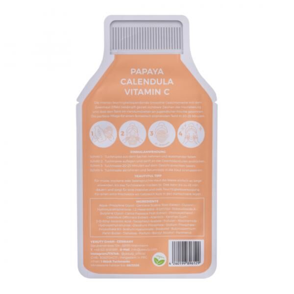 YEAUTY Tuchmaske Papaya-Calendula-Vitamin C