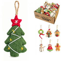 Home Accents Weihnachtsanhänger aus Filz 11 cm 7 Stück sortiert