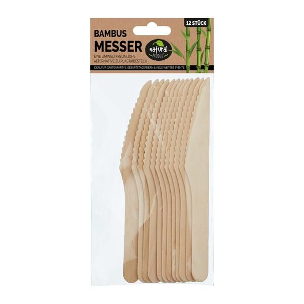 Bamboo knife, set of 12, approx. 16cm