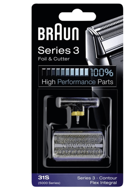 Braun 31S Scherfolie & Klingenblock Ersatzset – Original Ersatzteil für Braun Elektrorasierer