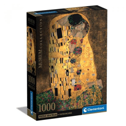 Clementoni 39790 - 1000 Teile Puzzle - Museum Collection Compact - Klimt - Der Kuss