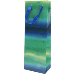 Geschenktüte grün/blau 12,5 x 8 x 36 cm