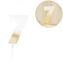 Ginger Ray Kerze Nummer 7 ombre gold 8 cm