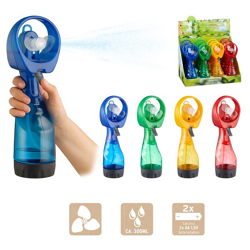 Hand fan with water sprayer, approx. 25cm, 4/s