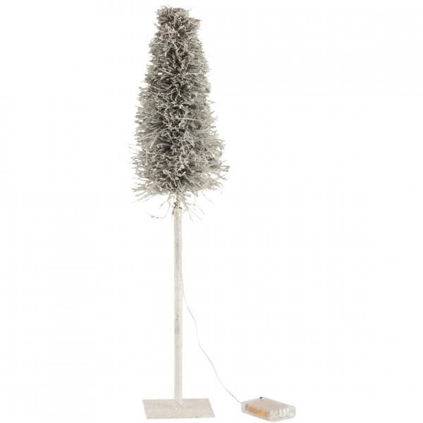 J-Line Baum LED auf Batterie weiß glitzernd 58 cm