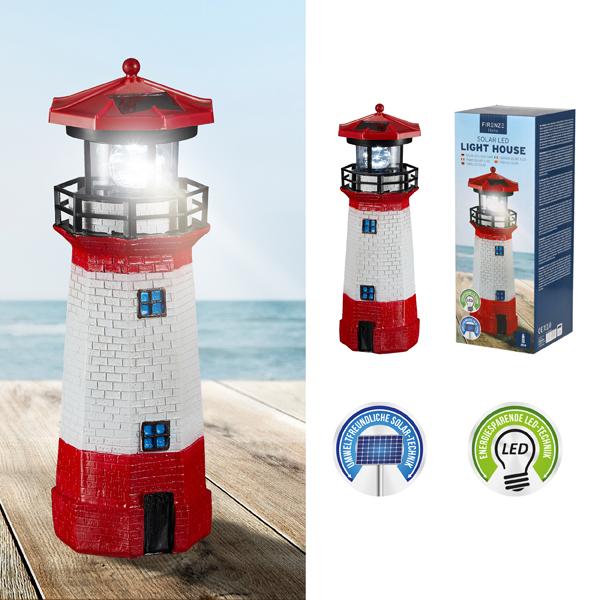 LED solar lighthouse, approx. 28cmH
