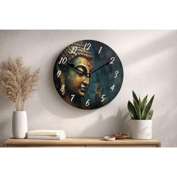 Noor Living Wanduhr Buddha 29 cm 2 Stück sortiert