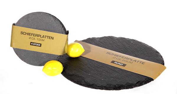 Platte "Schiefer", rund, ca. 20cm